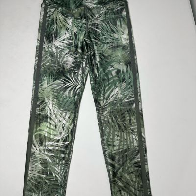 Evolution and Creation Women's M Palms Leaves Print Capri Leggings 21,5  Green